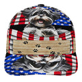 Shih Tzu Dog American flag Baseball Cap Hat