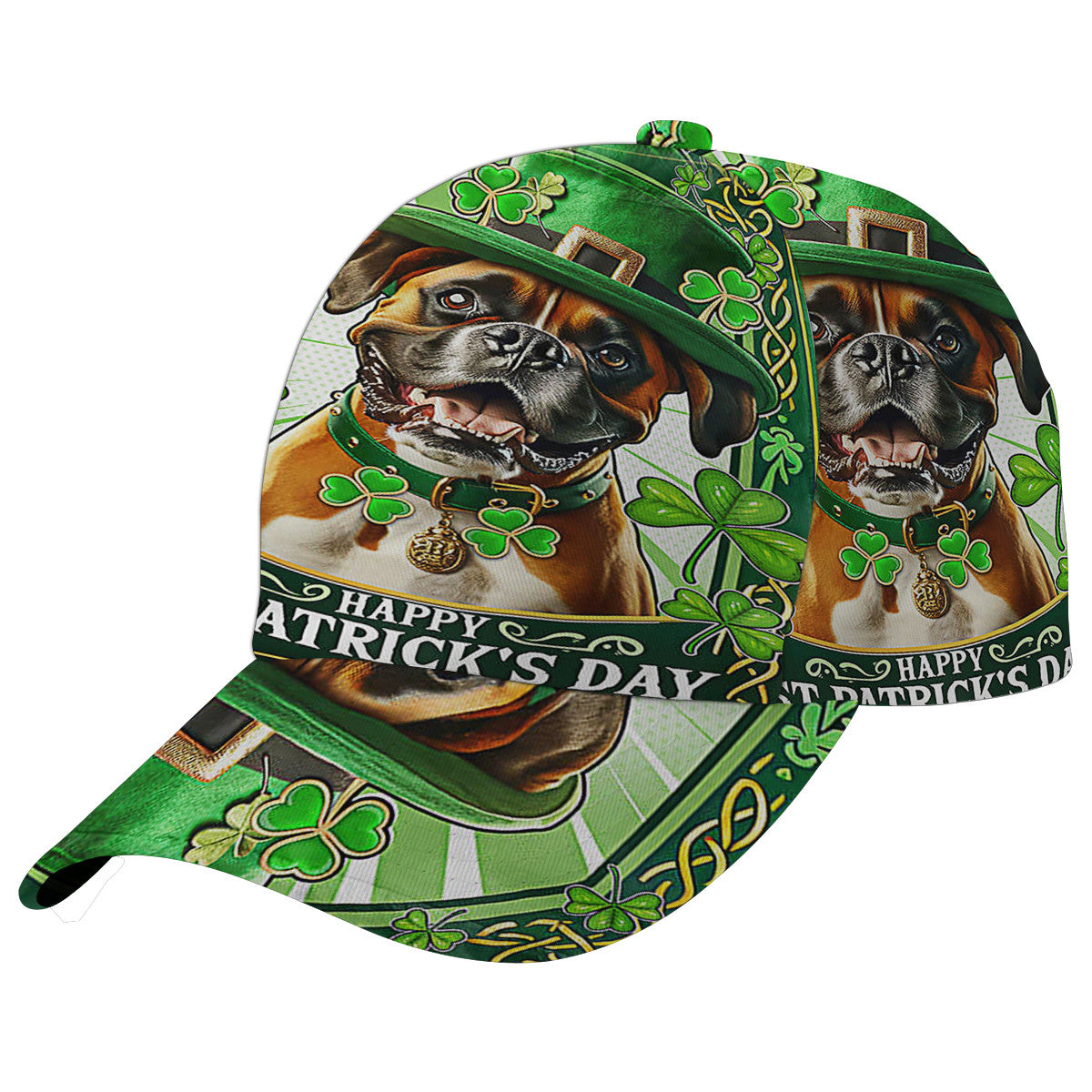 Saint Patrick's Day Boxer Dog Baseball Cap Hat