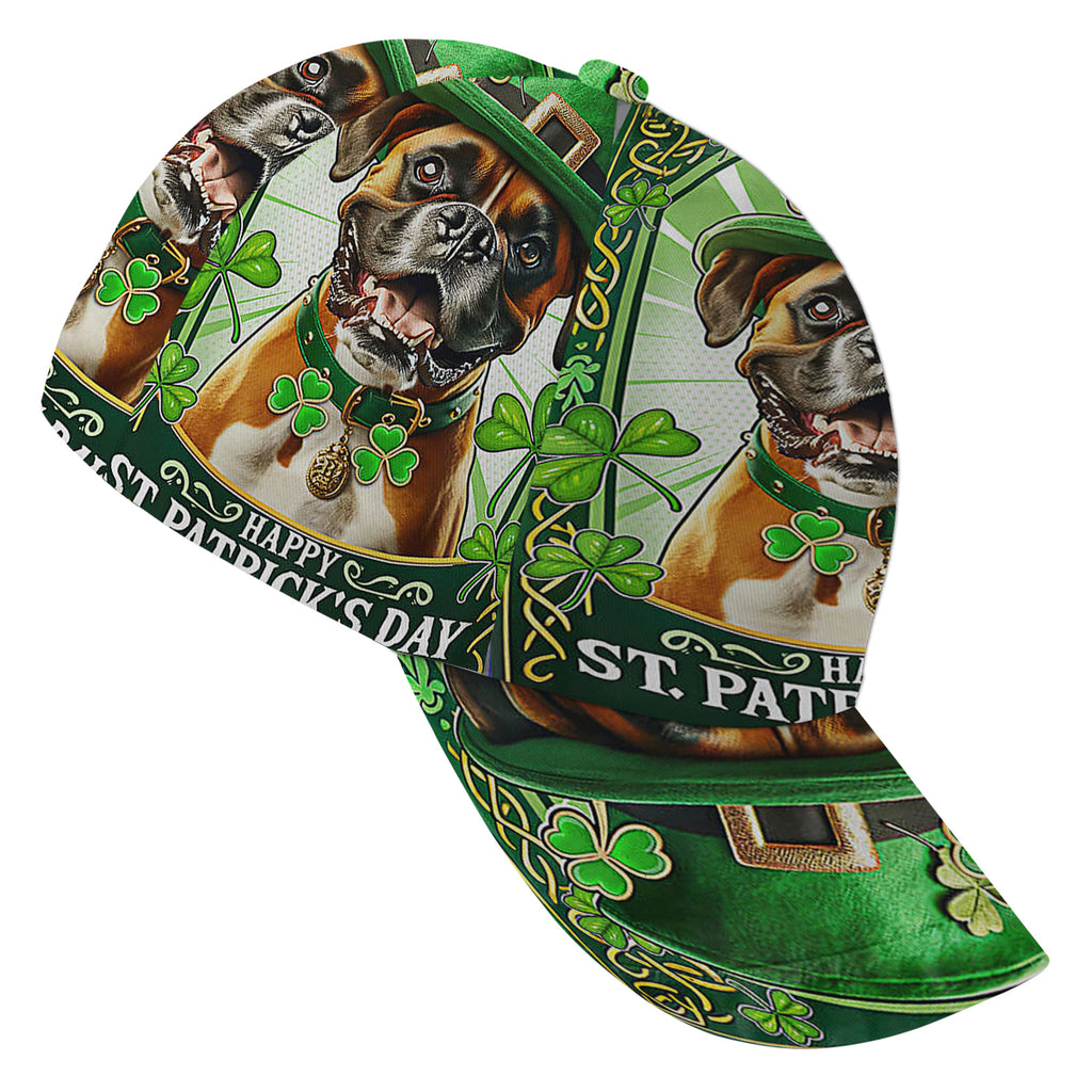 Saint Patrick's Day Boxer Dog Baseball Cap Hat