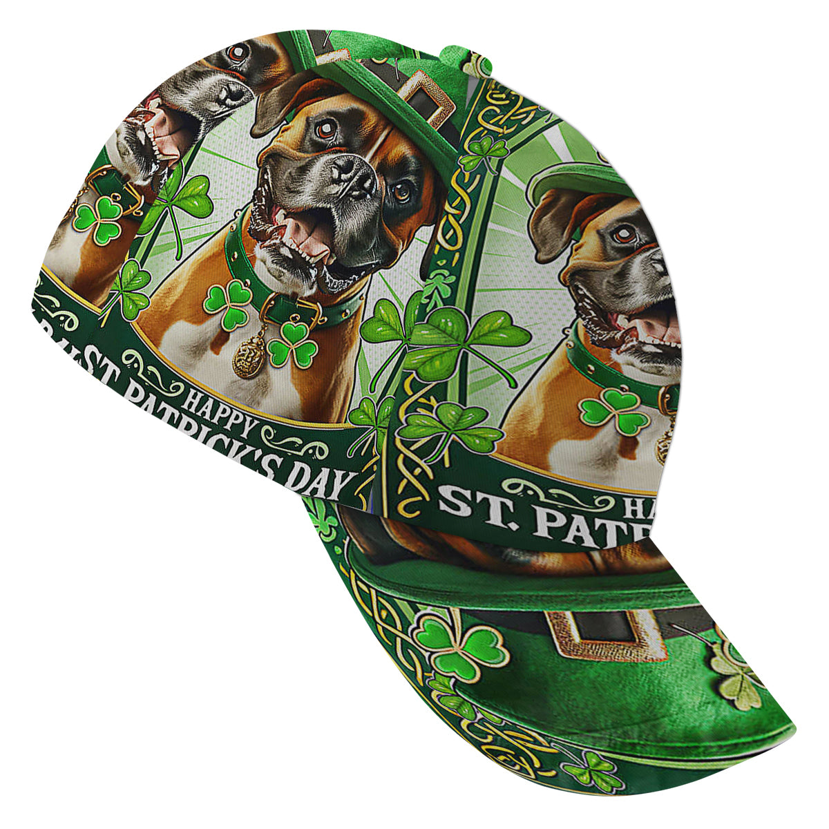 Saint Patrick's Day Boxer Dog Baseball Cap Hat