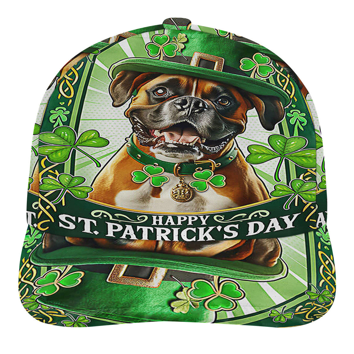 Saint Patrick's Day Boxer Dog Baseball Cap Hat