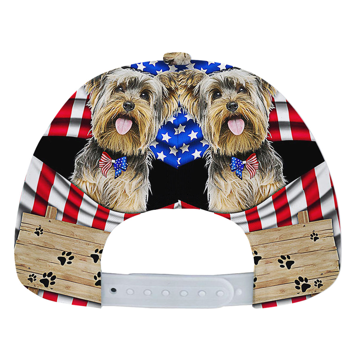 Yorkshire Terrier Dog 4th of July American flag Baseball Cap Hat