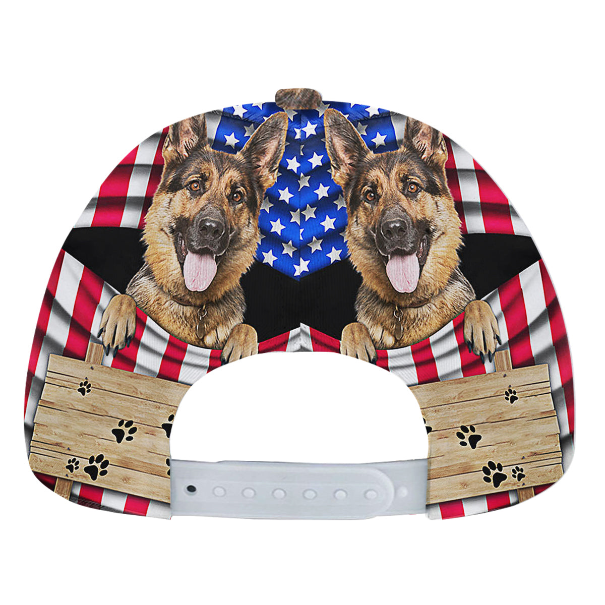 German Shepherd Dog American flag Baseball Cap Hat