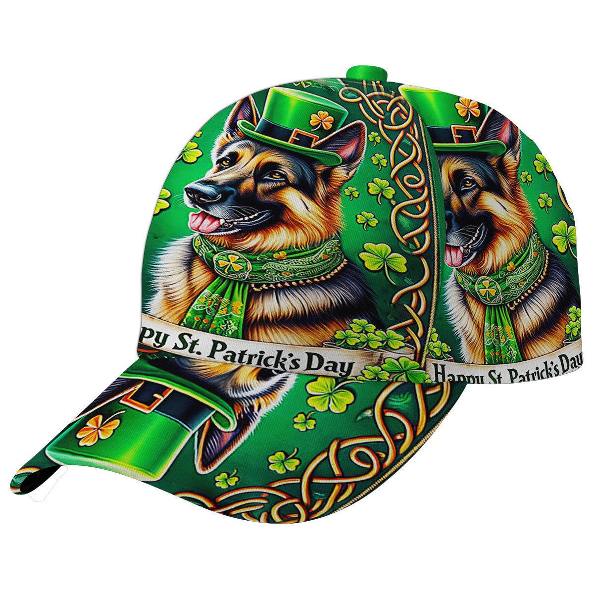 Saint Patrick's Day German Shepherd Dog Baseball Cap Hat