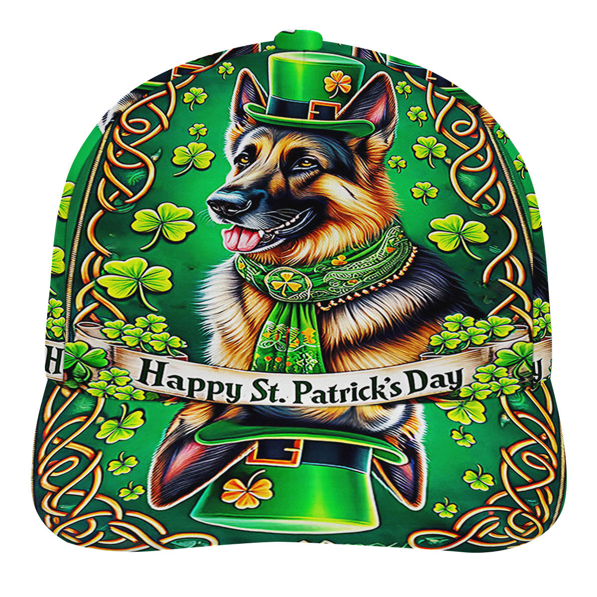 Saint Patrick's Day German Shepherd Dog Baseball Cap Hat