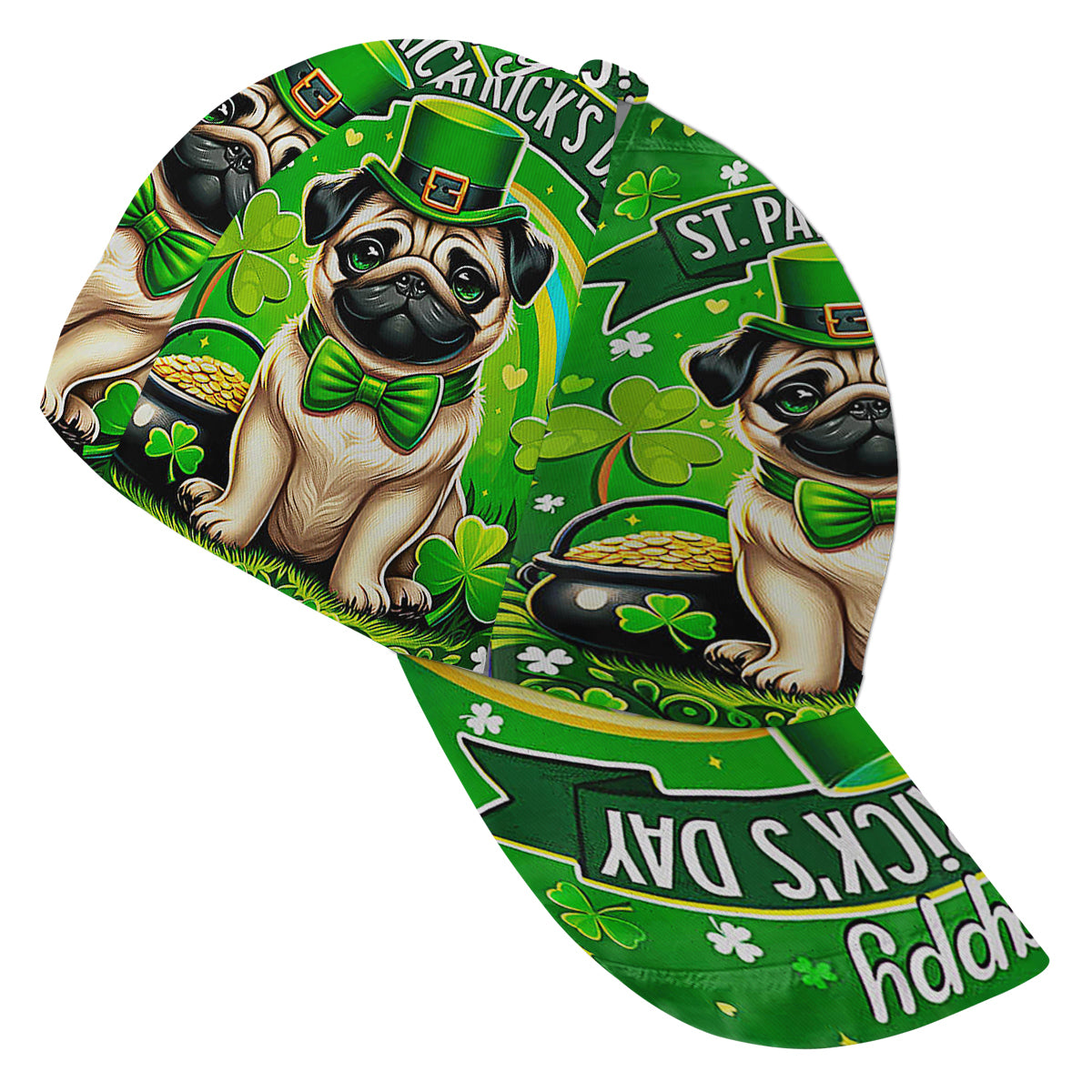 Pug Dog Happy St Patrick's Day Baseball Cap Hat
