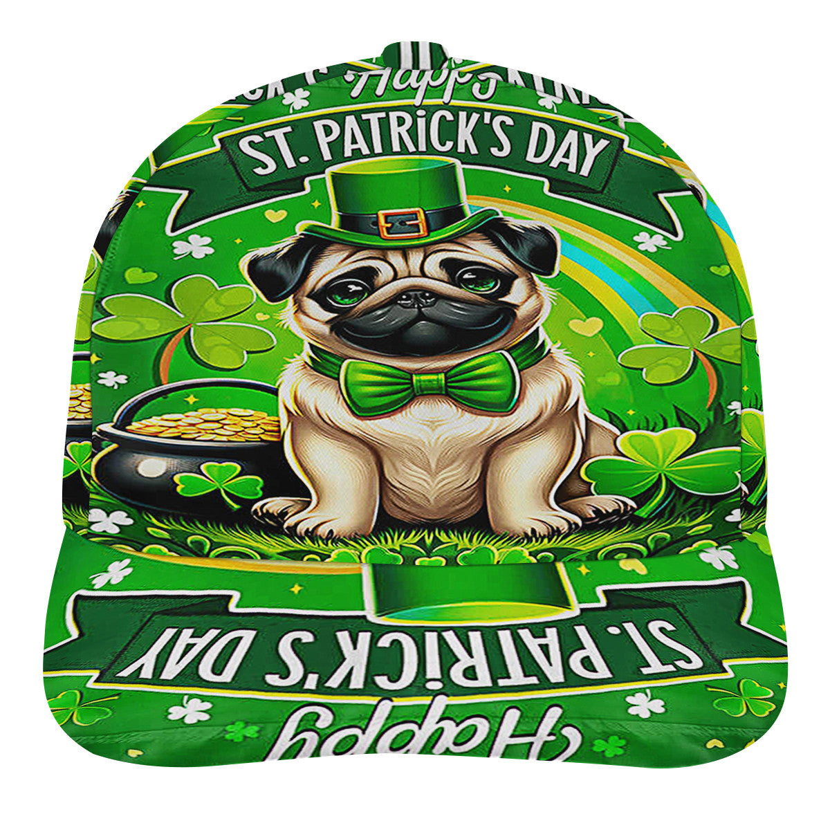 Pug Dog Happy St Patrick's Day Baseball Cap Hat