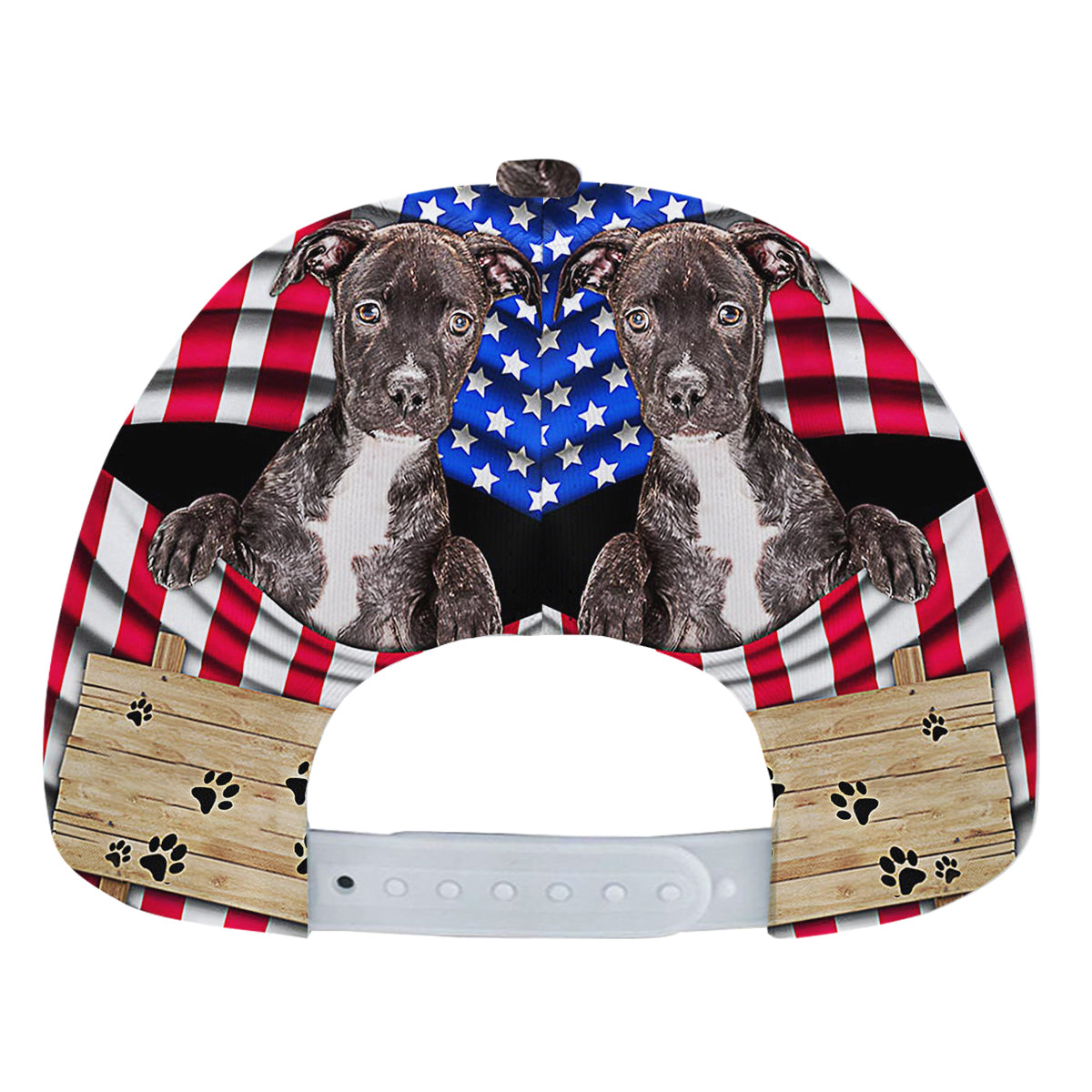 Pit Bull Dog 4th of July American flag Baseball Cap Hat