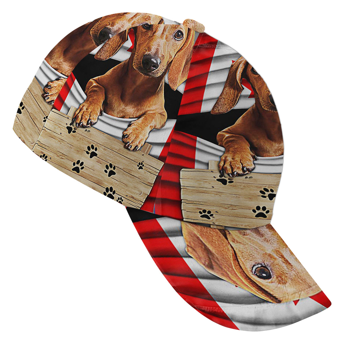 Red Dachshund Dog Canada Baseball Cap Hat