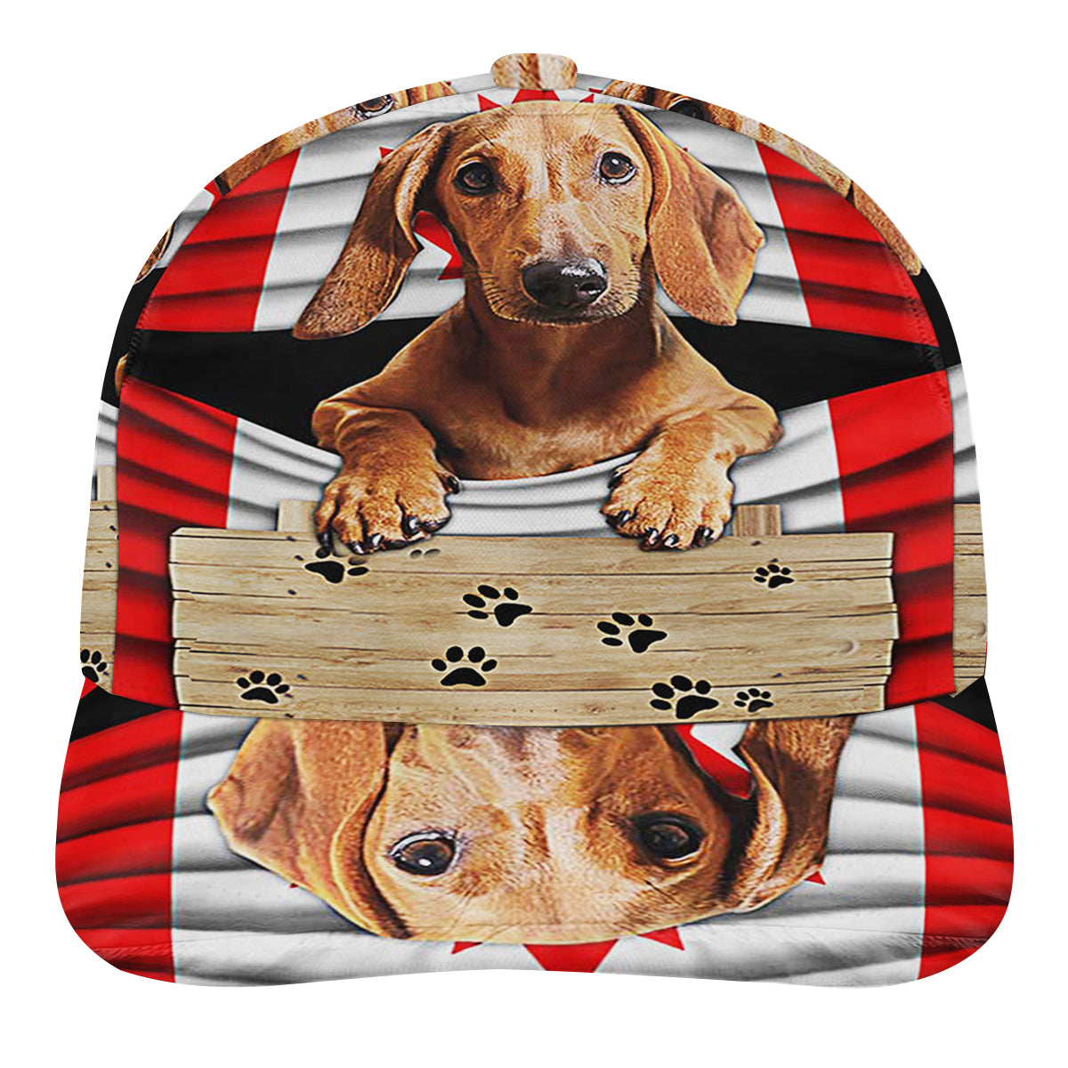 Red Dachshund Dog Canada Baseball Cap Hat