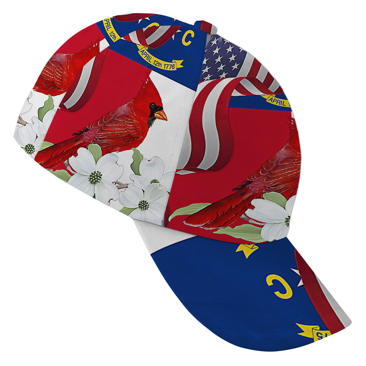 North Carolina Stte Cardinal and Dogwood Flower Baseball Cap Hat