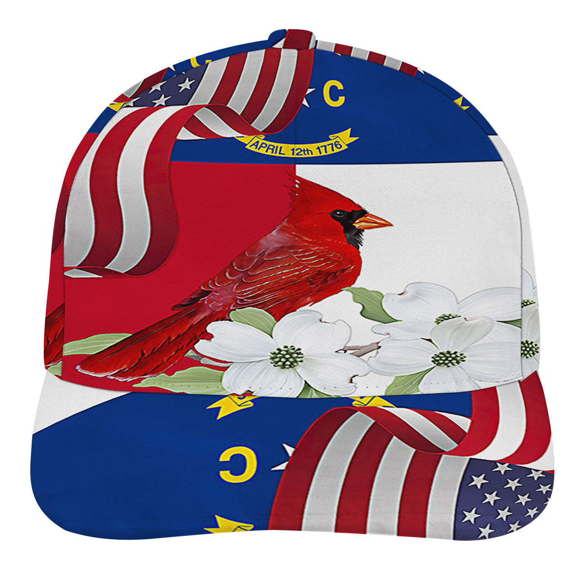 North Carolina Stte Cardinal and Dogwood Flower Baseball Cap Hat