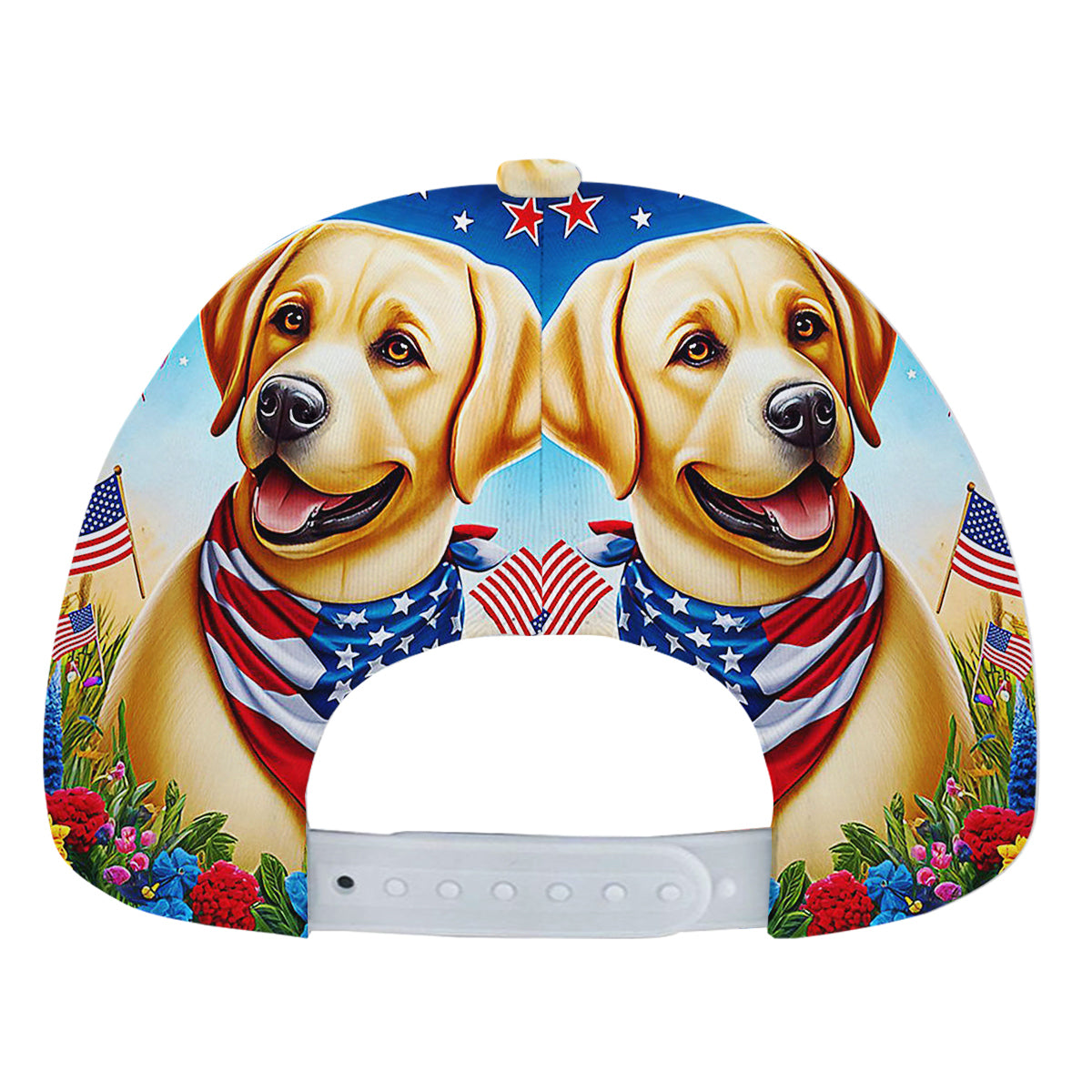 Patriotic Yellow Labrador Retriever Dog 4th Of July Baseball Cap Hat