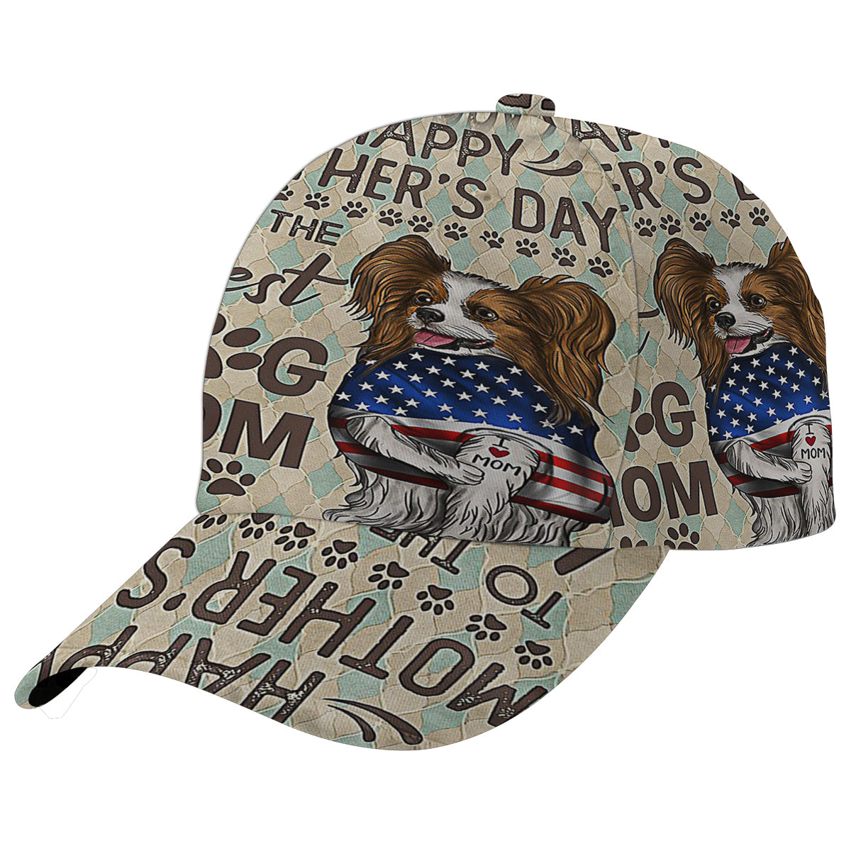 Papillon Happy Mother's Day To The BeStDog Mom Baseball Cap Hat