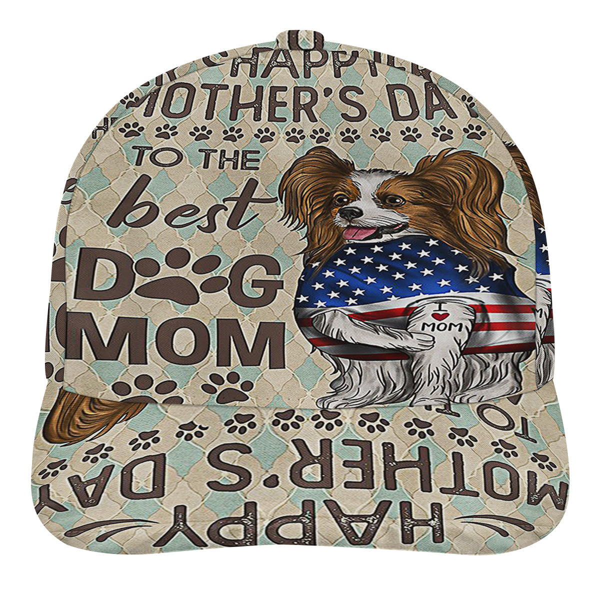 Papillon Happy Mother's Day To The BeStDog Mom Baseball Cap Hat