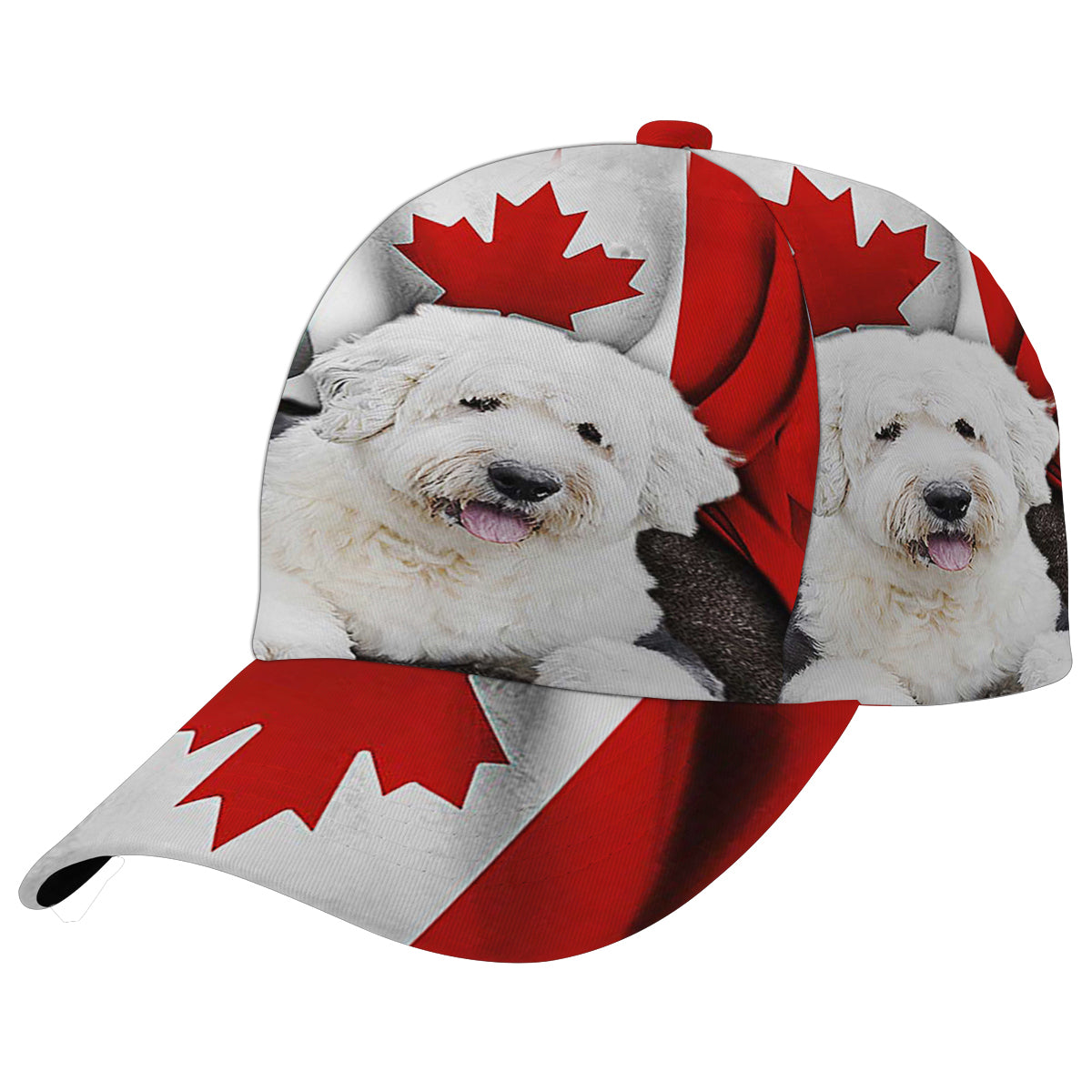 Old English Sheepdog Dog Patriot Canadian Baseball Cap Hat