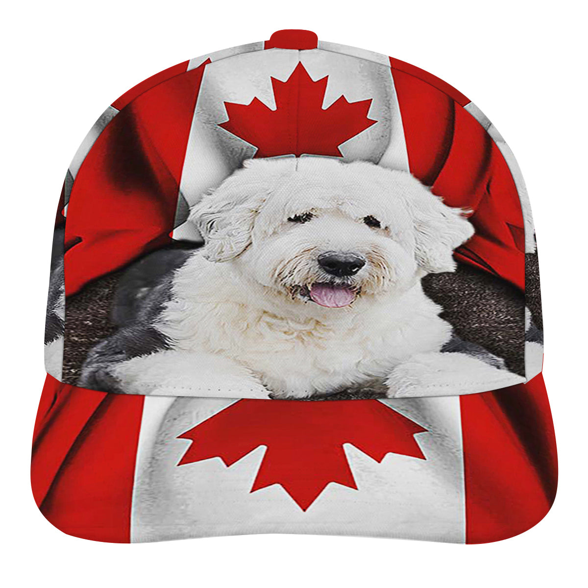 Old English Sheepdog Dog Patriot Canadian Baseball Cap Hat