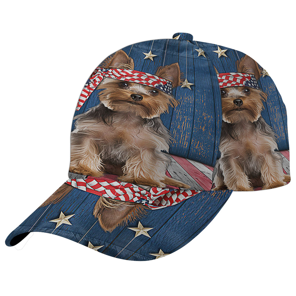 Yorkshire Terrier Dog Patriot Baseball Cap Hat