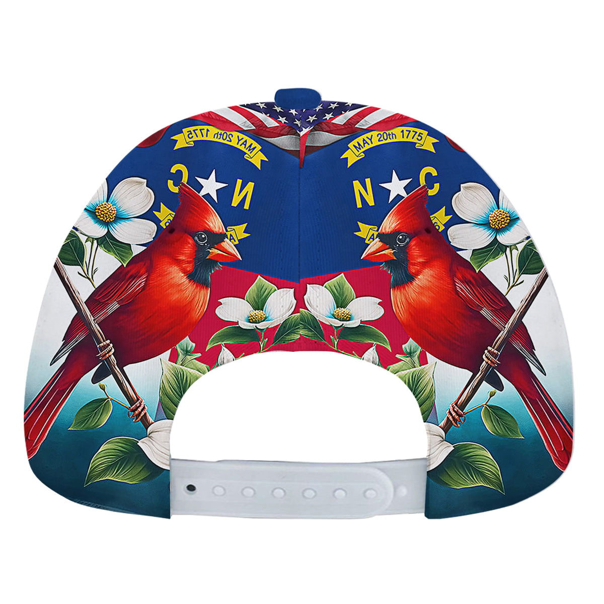 North Carolina Stte Dogwood Flower and Cardinal Baseball Cap Hat