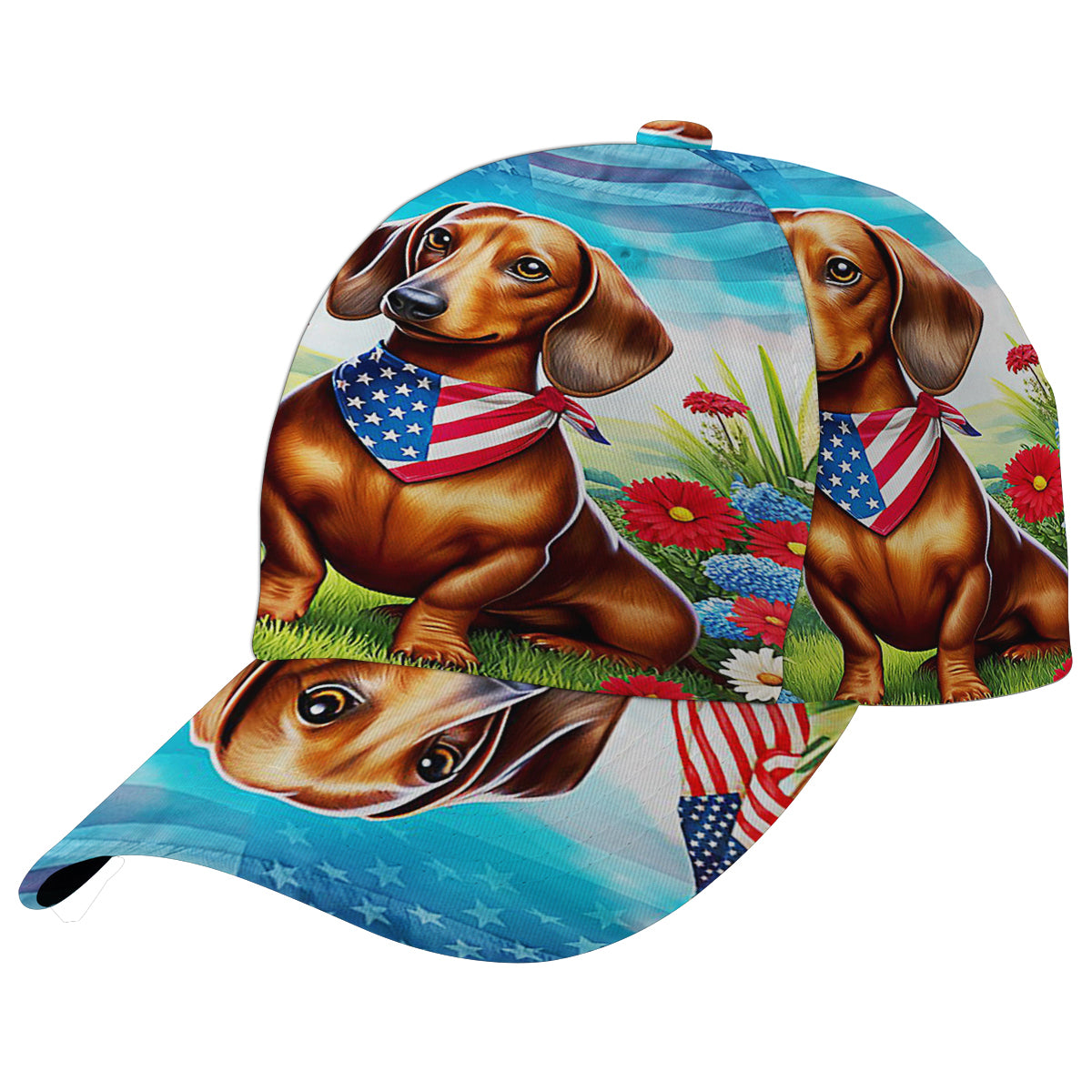 Patriotic Dachshund Wiener Dog 4th Of July Baseball Cap Hat