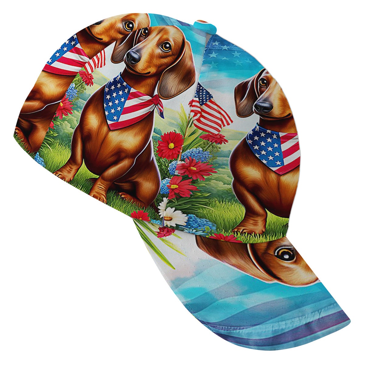 Patriotic Dachshund Wiener Dog 4th Of July Baseball Cap Hat
