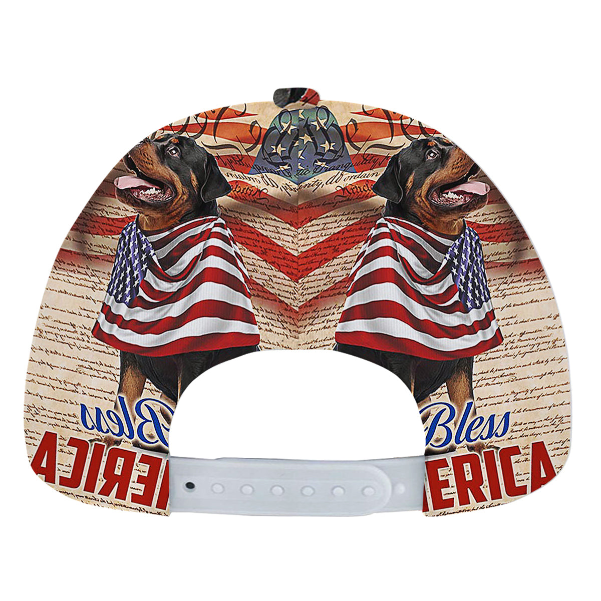 Patriotic Rottweiler Dog 4th Of July God Bless America Baseball Cap Hat