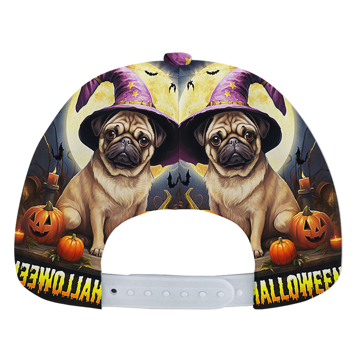 Pug Dog Happy Halloween Baseball Cap Hat
