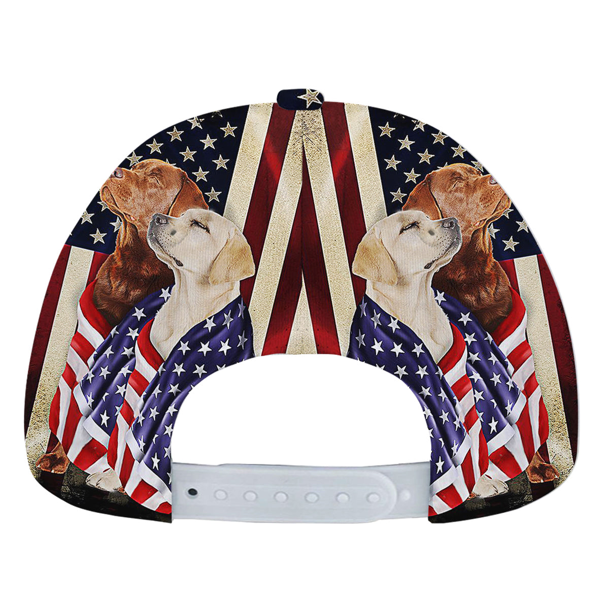 Yellow And Red Fox Labrador Retriever American flag Patriot With Lovely Retrievers Dog Baseball Cap Hat