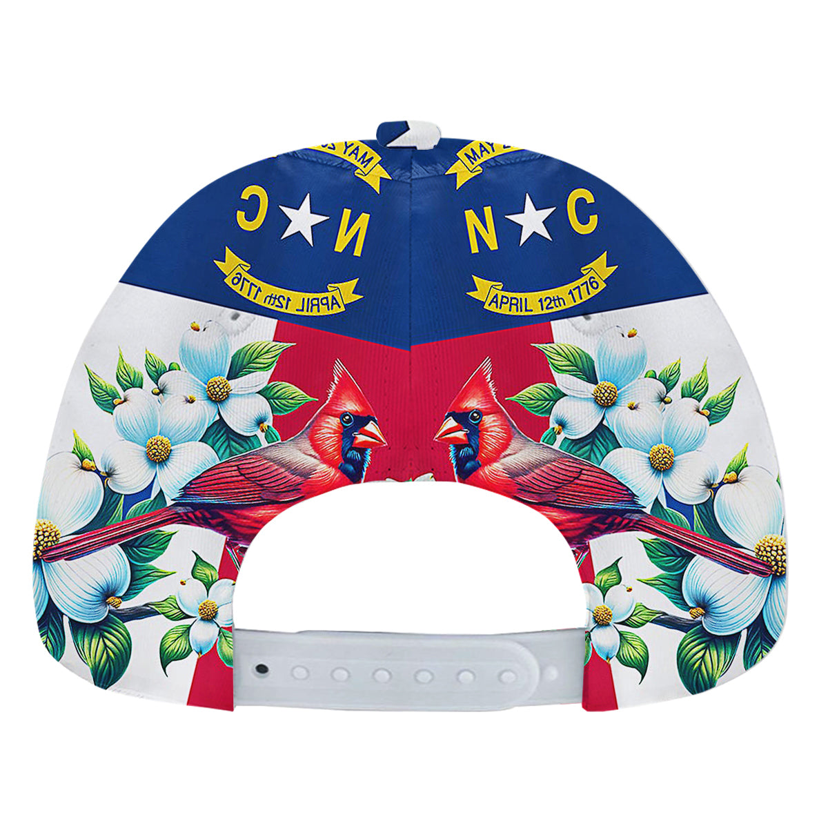 North Carolina Stte Bird and Flower Cardinal and Dogwood Flower Baseball Cap Hat