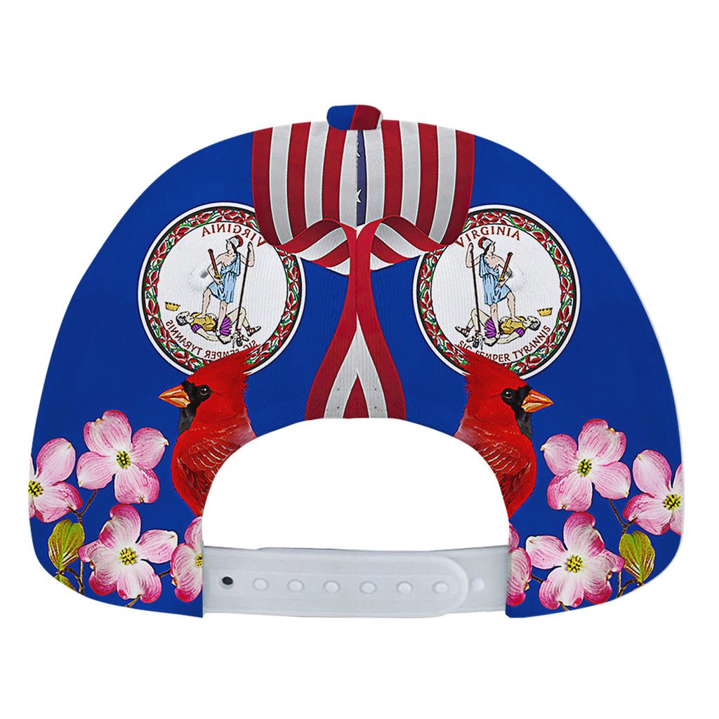 Virginia Stte Cardinal and Dogwood Flower Baseball Cap Hat