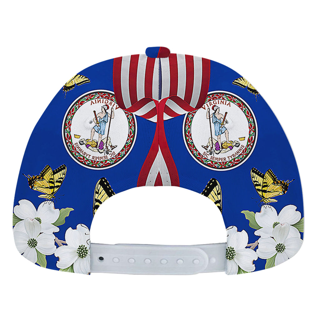Virginia Stte Tiger Swallowtail Butterfly and Dogwood Flower Baseball Cap Hat