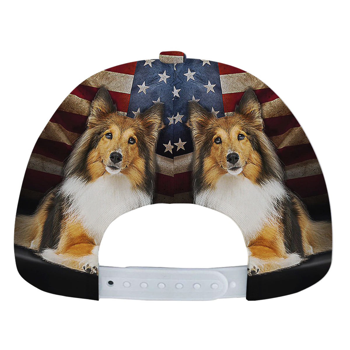 Shetland Sheepdog American flag Baseball Cap Hat