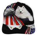Samoyed Dog Lover American flag US Baseball Cap Hat