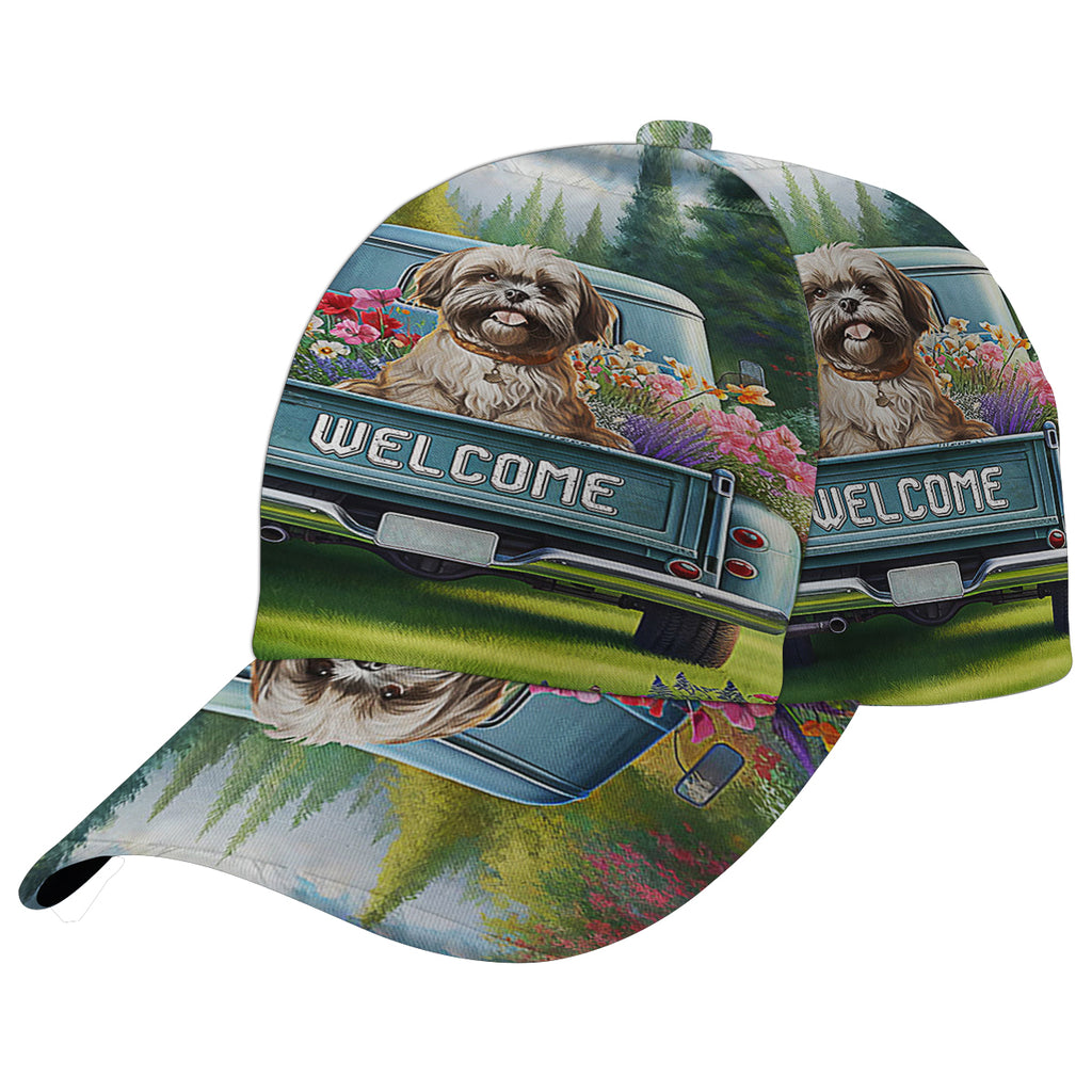 Tzu Dog On Pickup Truck Shih Tzu Baseball Cap Hat