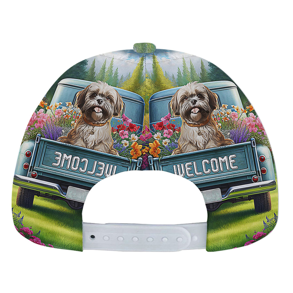 Tzu Dog On Pickup Truck Shih Tzu Baseball Cap Hat