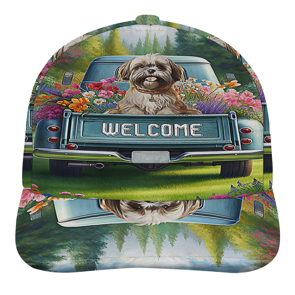 Tzu Dog On Pickup Truck Shih Tzu Baseball Cap Hat