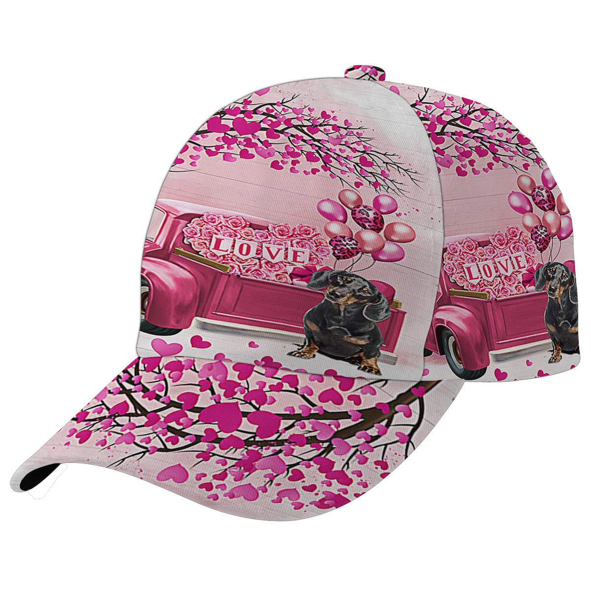 Dog Valentine Dachshund Dog Baseball Cap Hat
