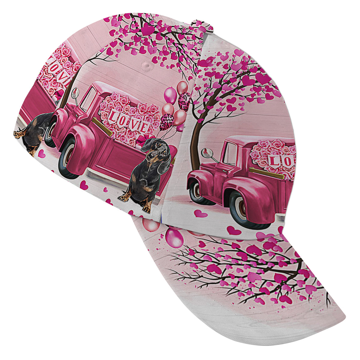 Dog Valentine Dachshund Dog Baseball Cap Hat