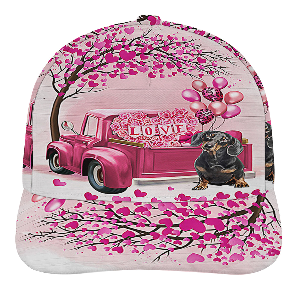 Dog Valentine Dachshund Dog Baseball Cap Hat