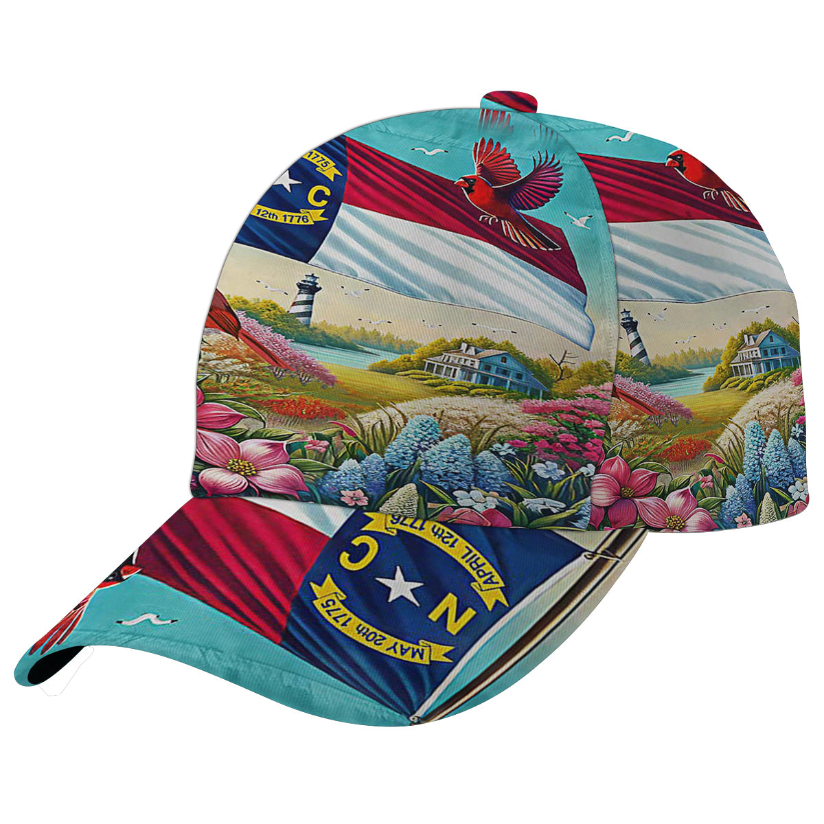 Spring in North Carolina Dogwood Flowers Colorful Azaleas and Cardinal Baseball Cap Hat