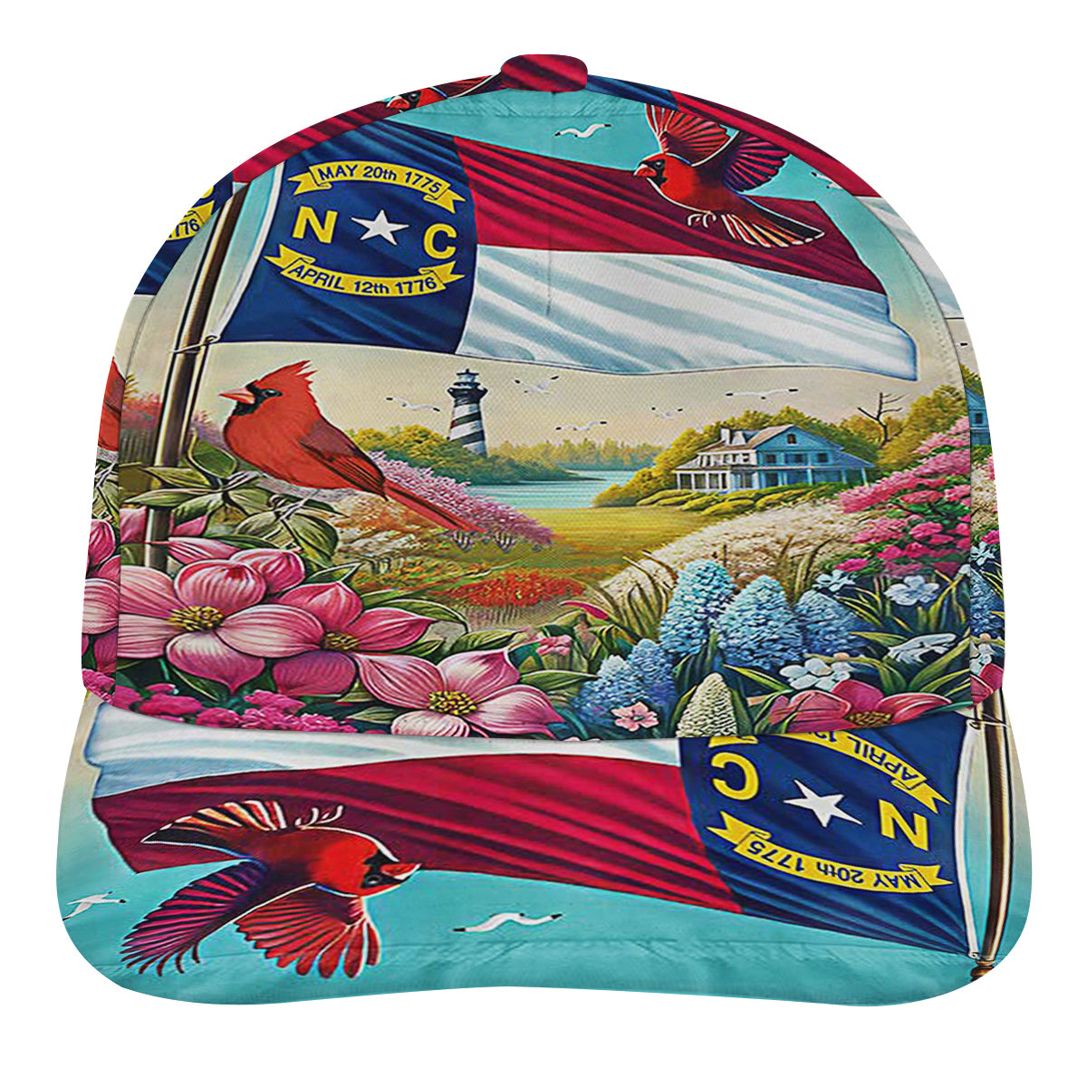 Spring in North Carolina Dogwood Flowers Colorful Azaleas and Cardinal Baseball Cap Hat
