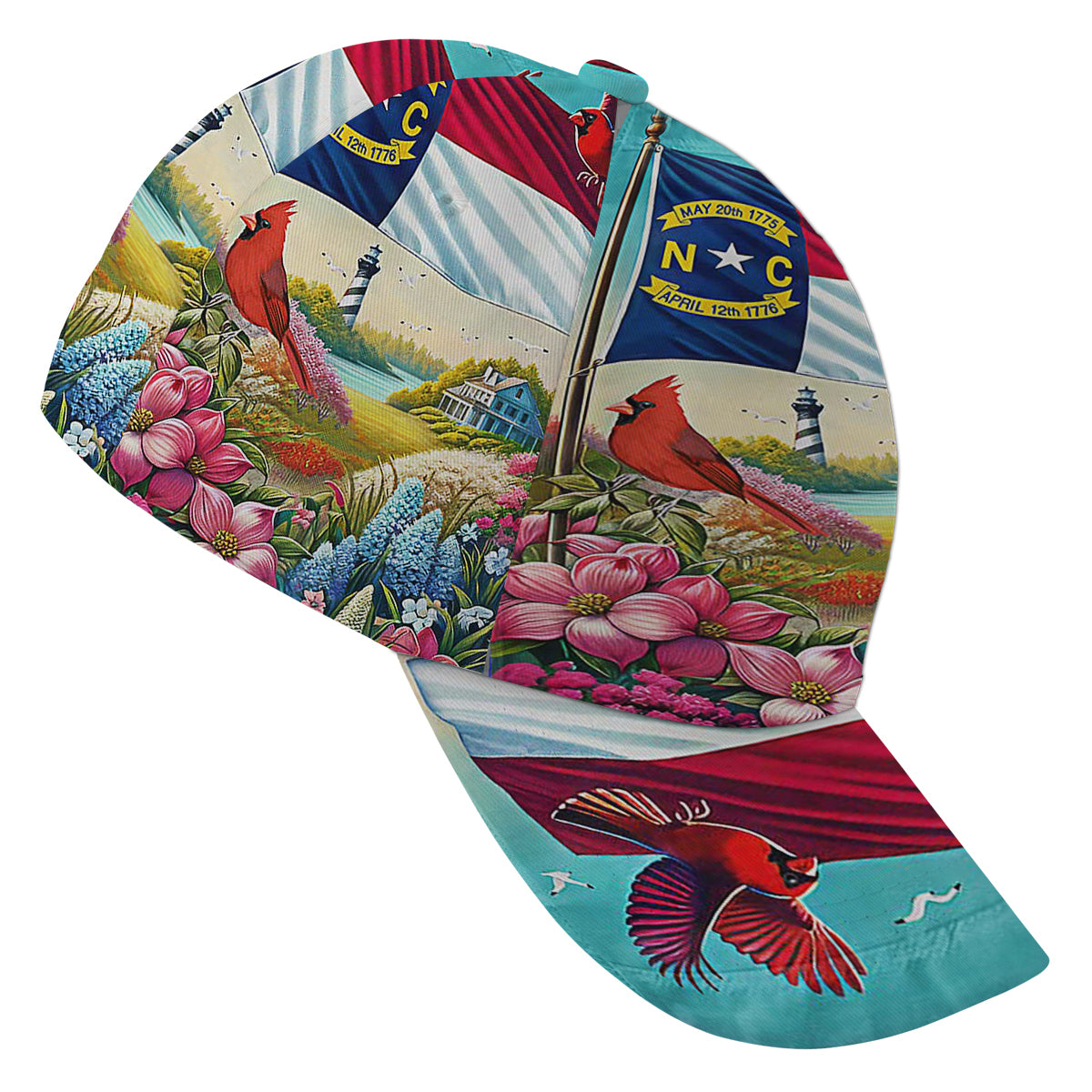 Spring in North Carolina Dogwood Flowers Colorful Azaleas and Cardinal Baseball Cap Hat