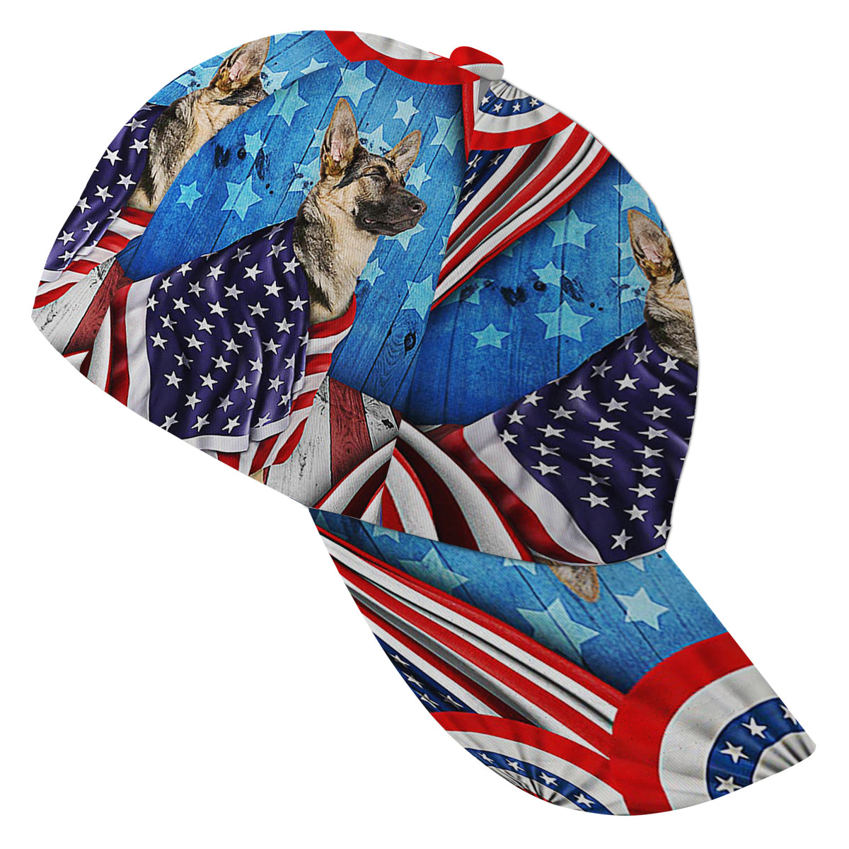Happy 4th Of July Patriotic Dog German Shepherd American flag Baseball Cap Hat