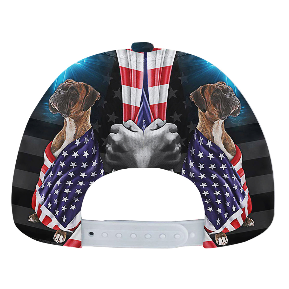 Boxer Dog Patriotic American flag Baseball Cap Hat