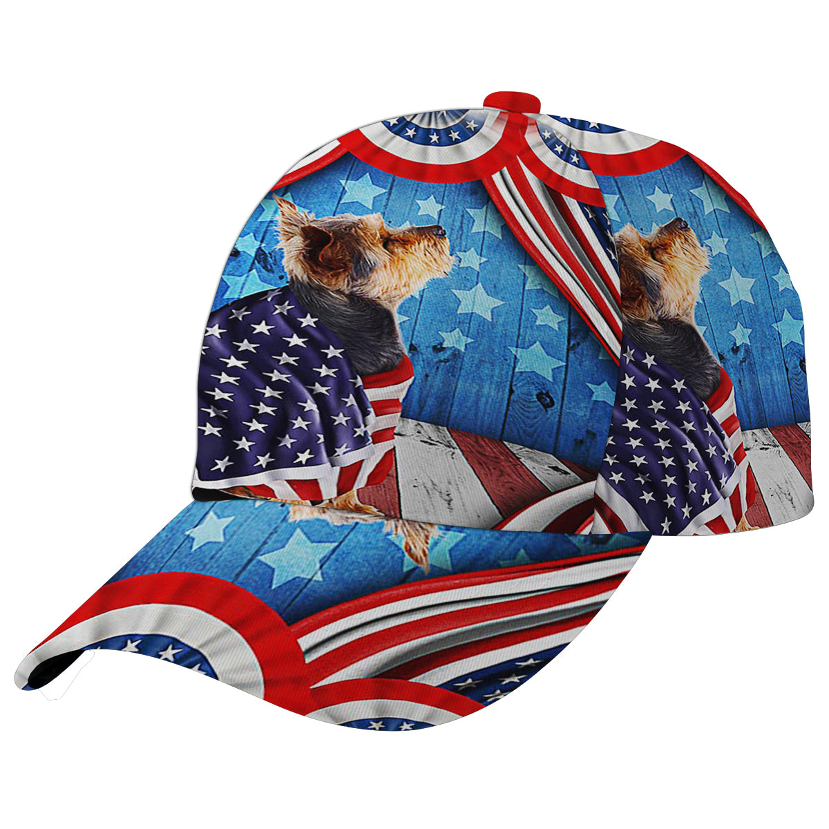 Happy 4th Of July Yorkie Yorkshire Terrier Patriotic Dog American flag Baseball Cap Hat