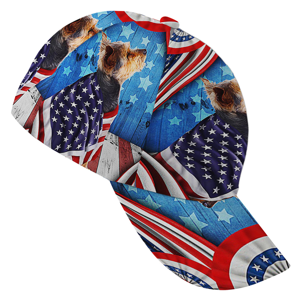 Happy 4th Of July Yorkie Yorkshire Terrier Patriotic Dog American flag Baseball Cap Hat