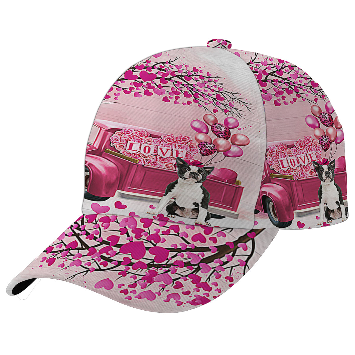 Dog Valentine BoStn Terrier Baseball Cap Hat