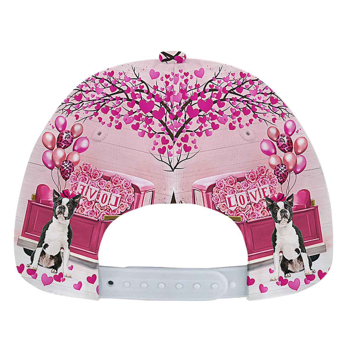 Dog Valentine BoStn Terrier Baseball Cap Hat