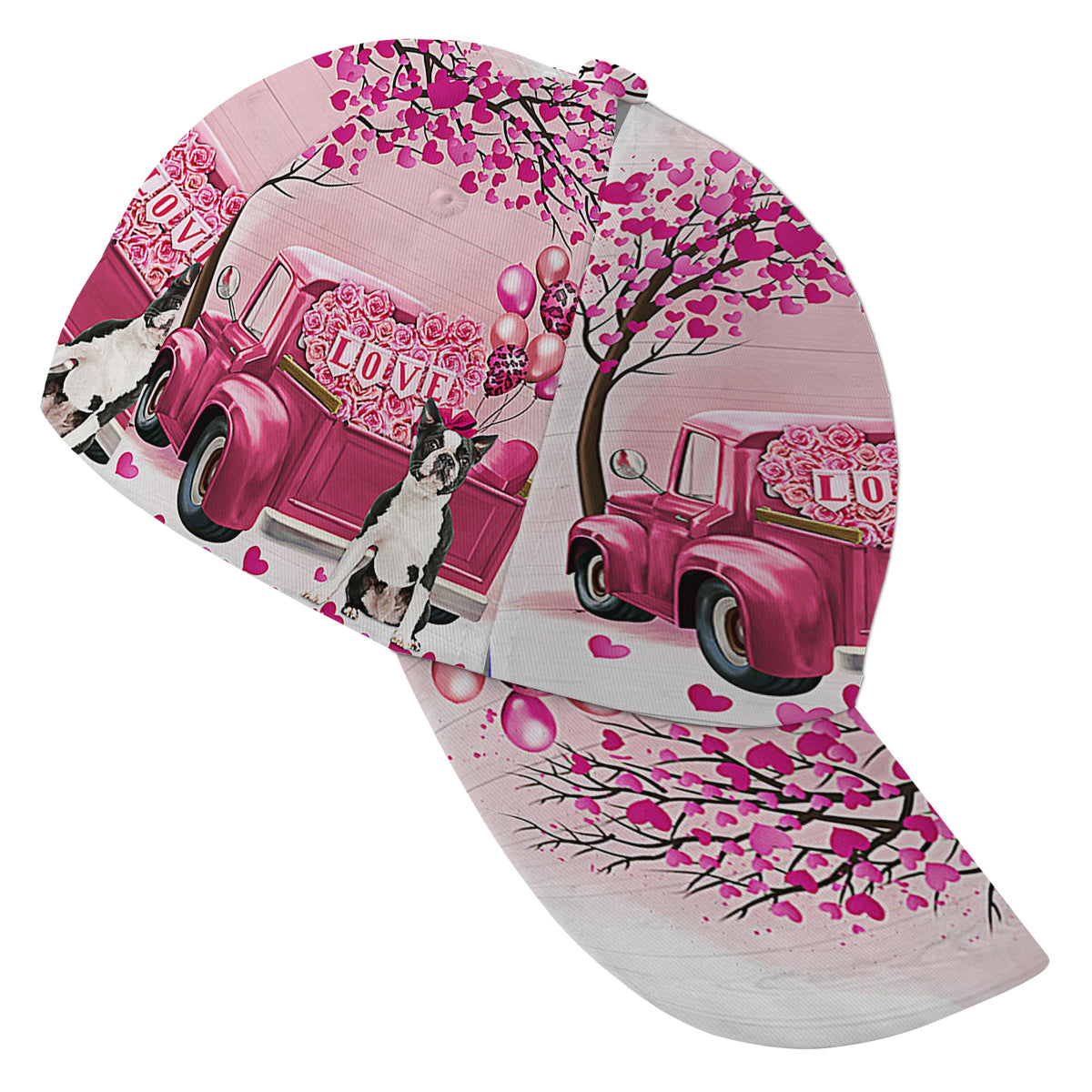 Dog Valentine BoStn Terrier Baseball Cap Hat
