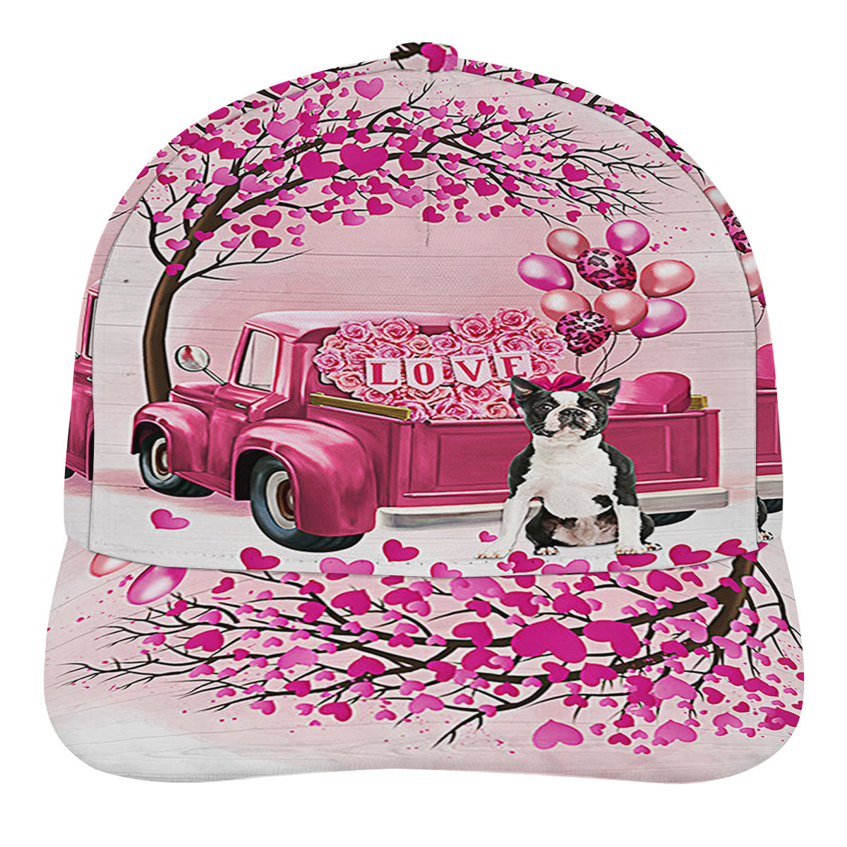 Dog Valentine BoStn Terrier Baseball Cap Hat